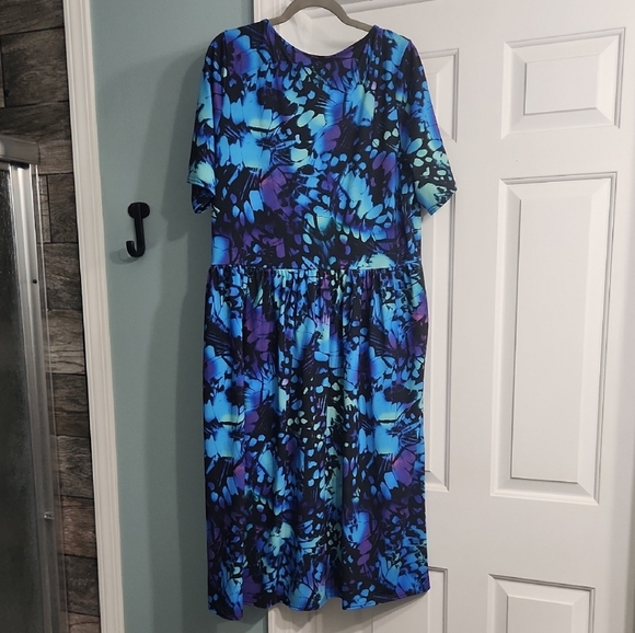 Popsy Vibrant Blue and Purple Dress - Picture 2 of 4
